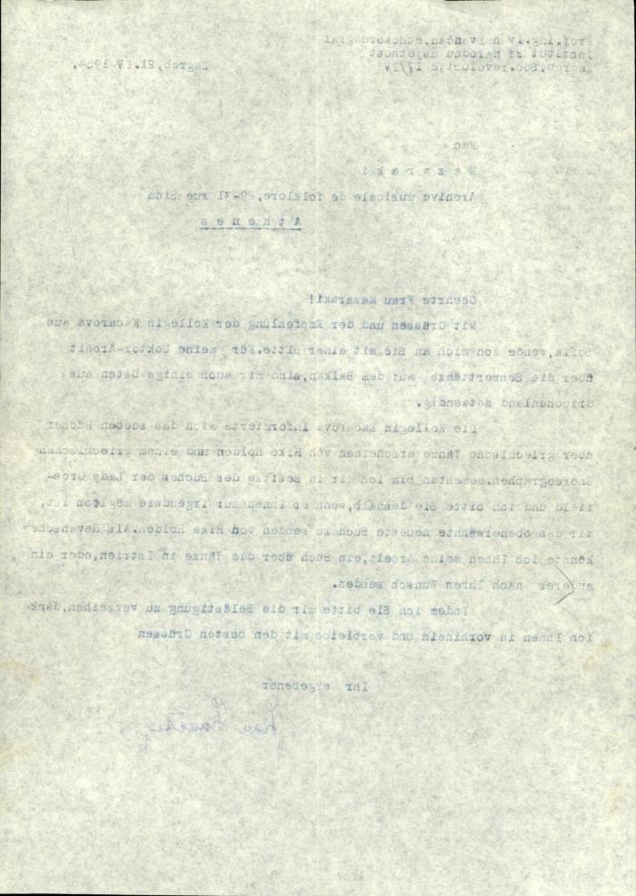 Επιστολή του καθηγητή Ivan ivancan