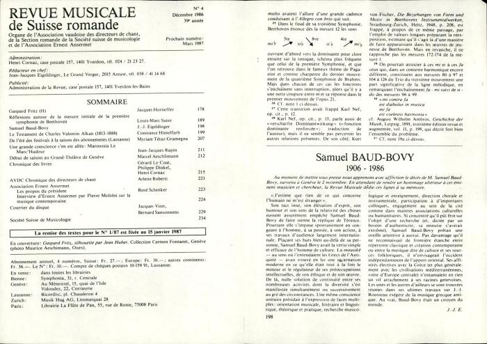 Samuel Baud-Bovy 1906-1986