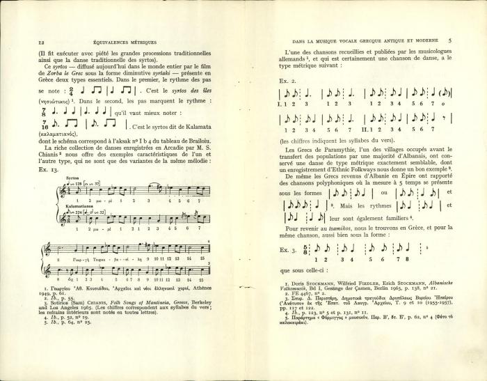 Équivalences Métriques Dans La Musique Vocale Grecque Antique et Moderne