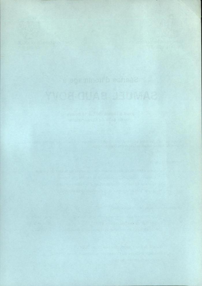Séance d’hommage à Samuel Baud-Bovy